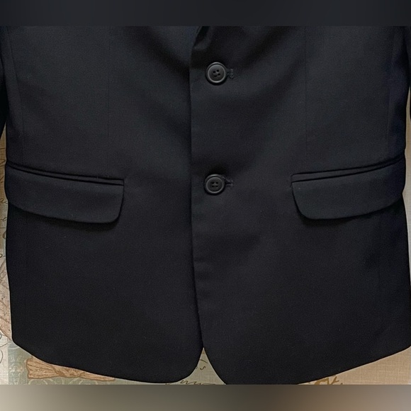 Chaps Boys Black Button Front Suit Jacket Blazer 14 Formal Event Wear Church - Picture 2 of 8